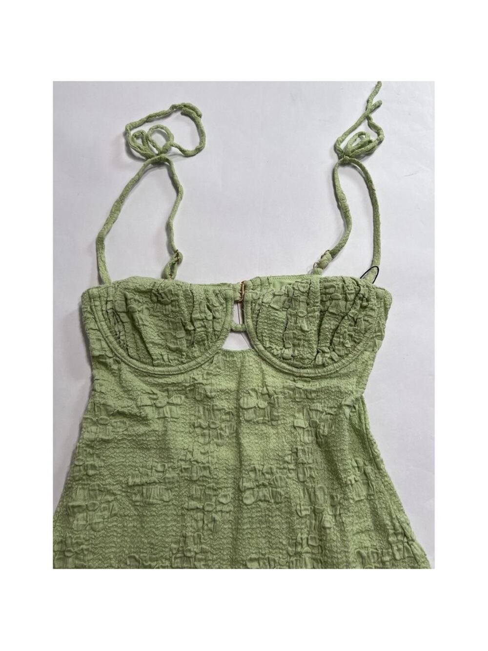 Montce Sage Green Maxi Dress with Ruffle Slit - Picture 3 of 4